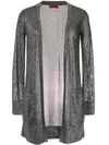 Missoni Long Glittery Cardigan In Silver