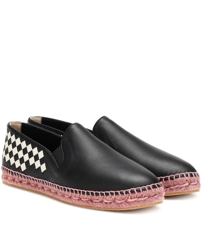 Bottega Veneta Intrecciato Leather Espadrilles In Black