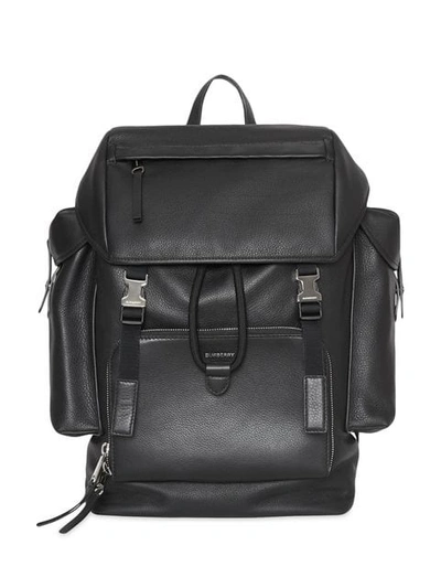Burberry Grainy Leather Backpack In Black