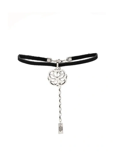 Marc Jacobs Flower Medallion Choker In Silver