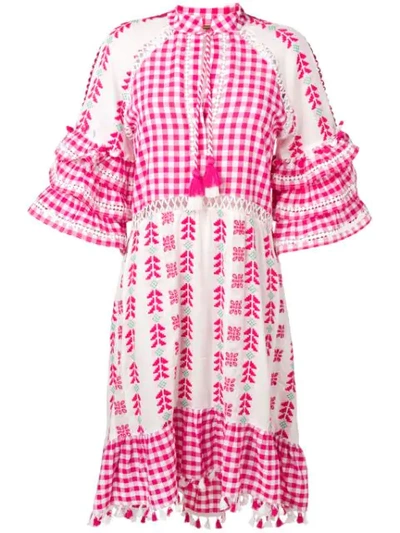 Dodo Bar Or Lola Ruffle Sleeve Cotton Midi Dress In Pink