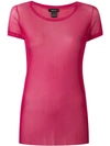 Avant Toi Round-neck Tulle T-shirt In Pink