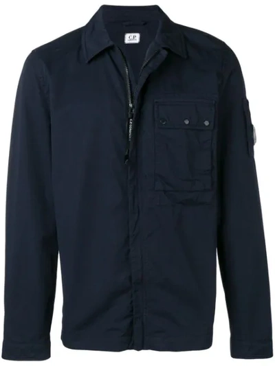 C.p. Company Lens Chest Pocket Jacket In Blue