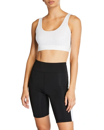 Aurum Breathe In Mesh Strappy Sports Bra In White Pattern