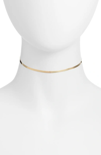 Lana 14k Liquid Thin 3mm Choker Necklace In Yellow Gold