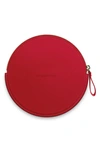 Simplehuman Sensor Mirror Compact Zip Case, Hand-stitched Vegan Leather In Red