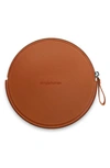Simplehuman Sensor Mirror Compact Zip Case, Hand-stitched Vegan Leather In Brown
