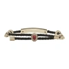 Alexander Mcqueen Friendship Skull Leather Bracelet In Black