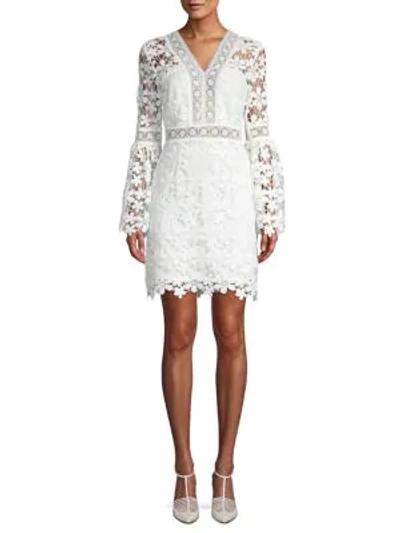 Alexia Admor Floral Lace Sheath Dress In White