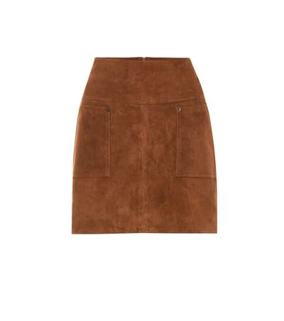 Arje The Nora Suede Miniskirt In Brown