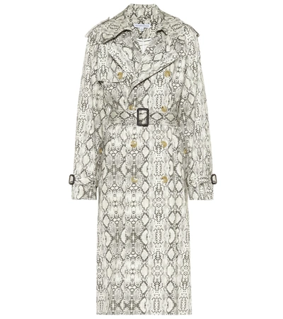 Les Rêveries Snakeskin-print Cotton Trench Coat In Multicoloured