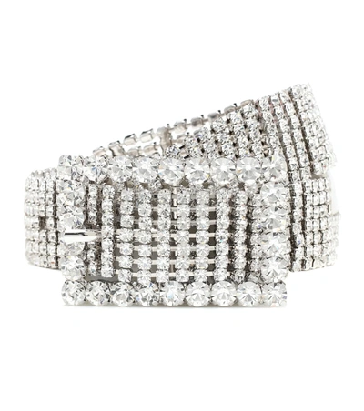 Alessandra Rich Crystal Belt In Silver