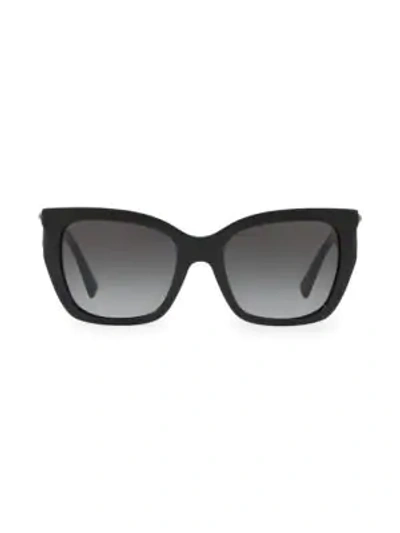 Valentino 53mm Studded Cat Eye Sunglasses In Black