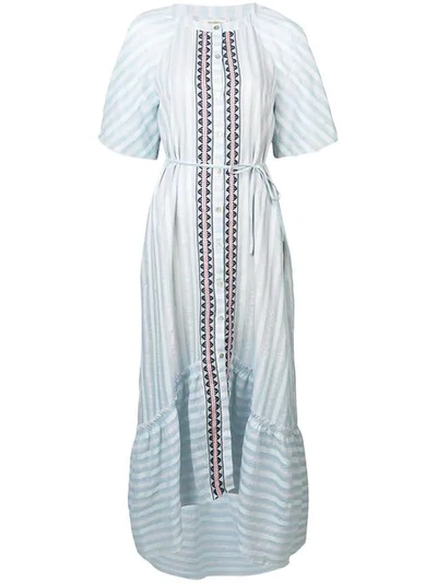 Lemlem Nefasi Cotton-blend Maxi Dress In Blue