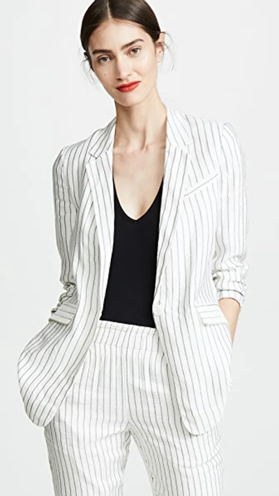 Joie Darryl Pinstriped One-button Jacket In Porcelain