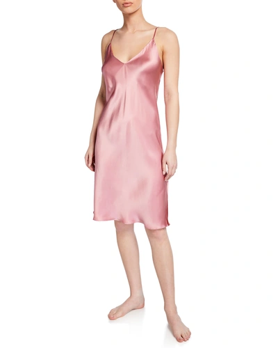 Josie Natori Key Essentials Silk Chemise In Light Pink