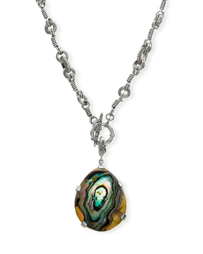 Stephen Dweck Abalone Sterling Silver Pendant Necklace