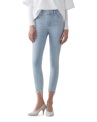 Agolde Sophie Parallel High-rise Cropped Skinny Jeans With Frayed Hem