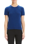 Theory Basic Short-sleeve Cashmere Tee In Navy Sapphire