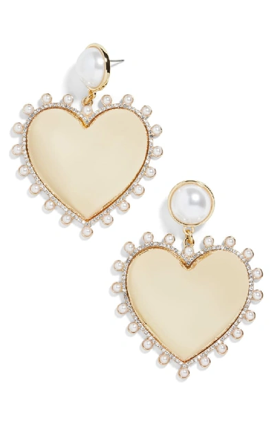 Baublebar Amalia Pearly Heart Drop Earrings In Gold