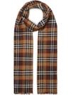 Burberry Vintage Check Lightweight Wool & Silk Scarf In Mahogany