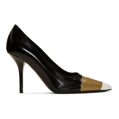 Burberry Annalise Mixed-media Runway Pumps, Black In Black/optic White