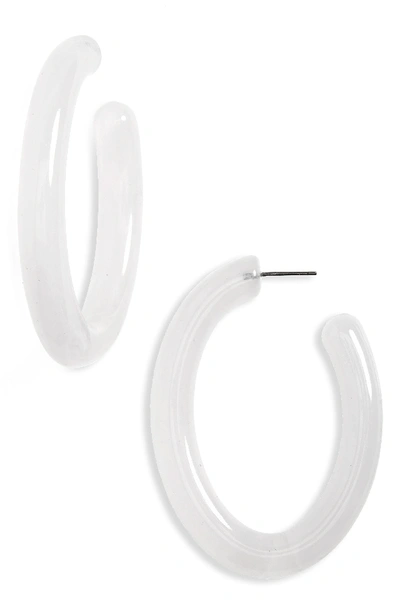 Baublebar Selenne Oval Hoop Earrings In White