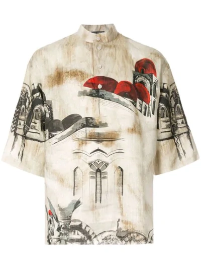 Dolce & Gabbana Printed Short-sleeved Shirt In Multicolour