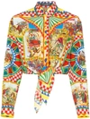Dolce & Gabbana Cropped Printed Shirt In Multicolour