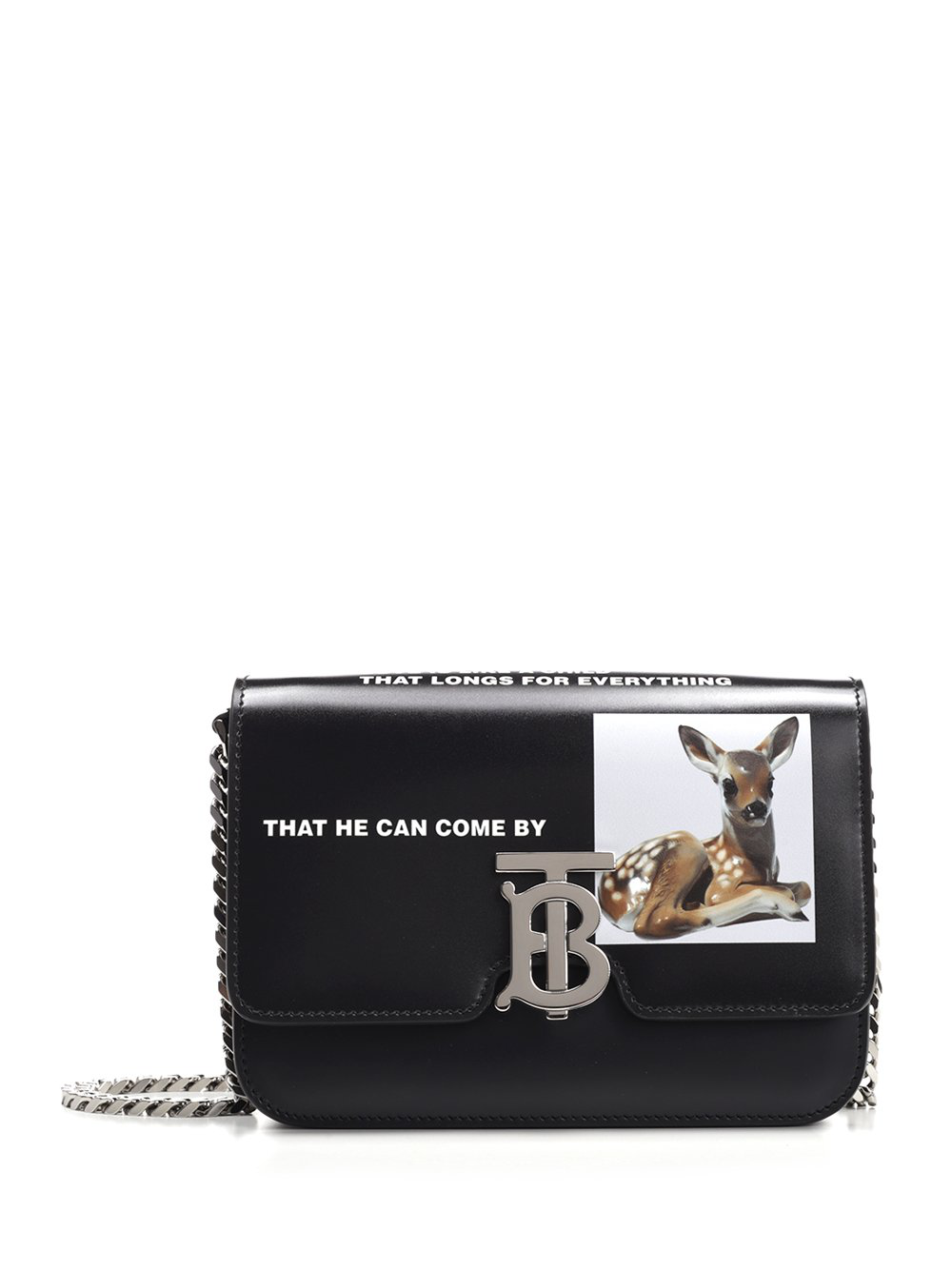 Burberry Tb Deer Print Bag In Black 