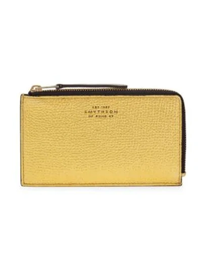 Smythson Flat Coin Purse In Gold