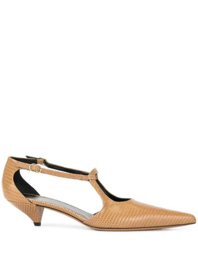 The Row Bourgeoisie Salome Lizard Pumps In Brown