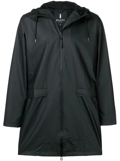 Rains Hooded Raincoat In Black