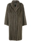 Liska Colestin Fur Coat In Grey