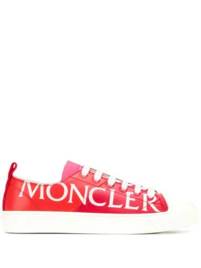 Moncler Logo Lace-up Sneakers In Red