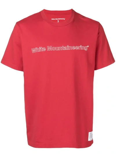White Mountaineering Logo Print T In Red