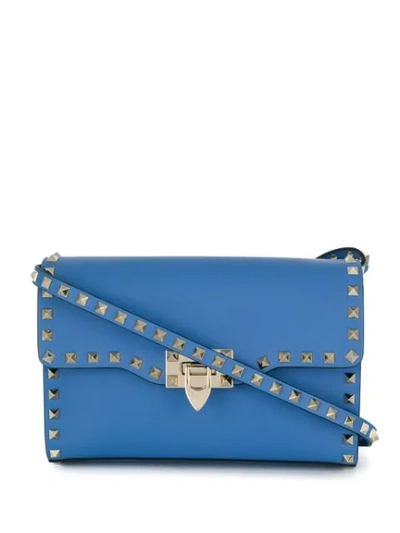 Valentino Garavani Rockstud Crossbody Bag In Blue