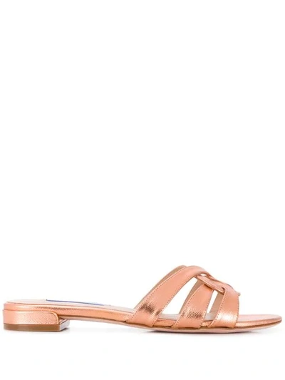 Stuart Weitzman Cami Round Toe Slides In Pink