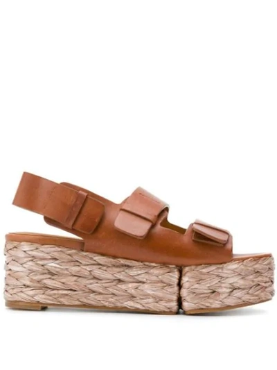 Clergerie Atoll Wedge Sandals In Brown