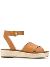 Michael Michael Kors Buckle Sandlas In Brown