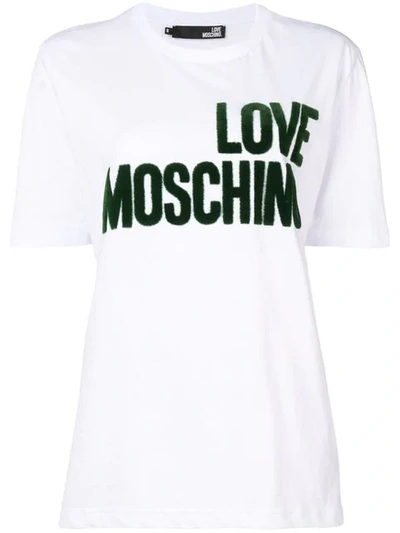 Love Moschino Loose-fit Logo T-shirt In White