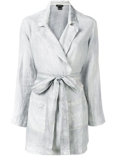 Avant Toi Belted Blazer In Grey