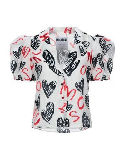 Moschino Printed Blouse In White,red,black