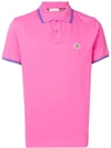 Moncler Poloshirt Mit Logo-patch In Pink
