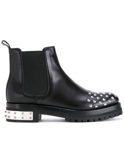 Alexander Mcqueen 'mod' Stud Leather Chelsea Boots In Black
