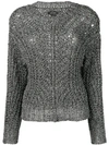 Isabel Marant Metallic Detail Sweater In Silver