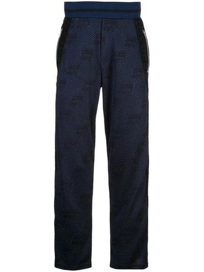 Iceberg Logo Embroidered Track Trousers In Blue