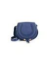 Chloé Small Marcie Leather Saddle Bag In Navy Ink