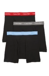 Calvin Klein 3-pack Boxer Briefs In Black/ Grey Sky