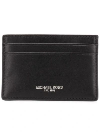 Michael Kors Henry Leather Money Clip Card Case In Black